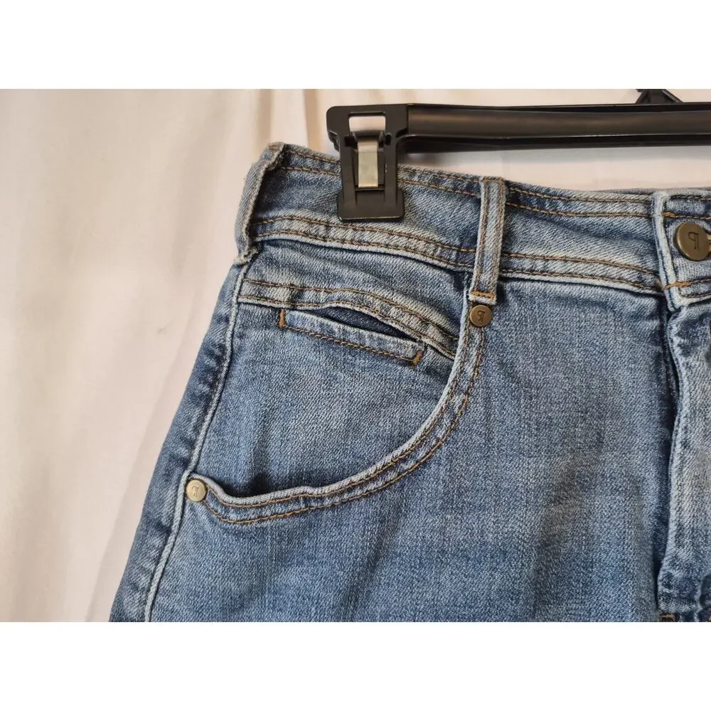Anthropologie Pilcro Rolled Single Back Welt Pocket Cotton Denim Shorts 25 - Picture 6 of 11